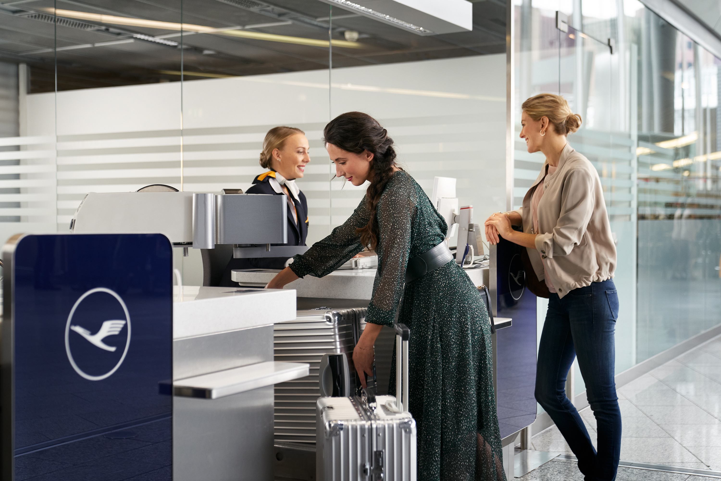 Check-in at the airport with luggage drop-off
