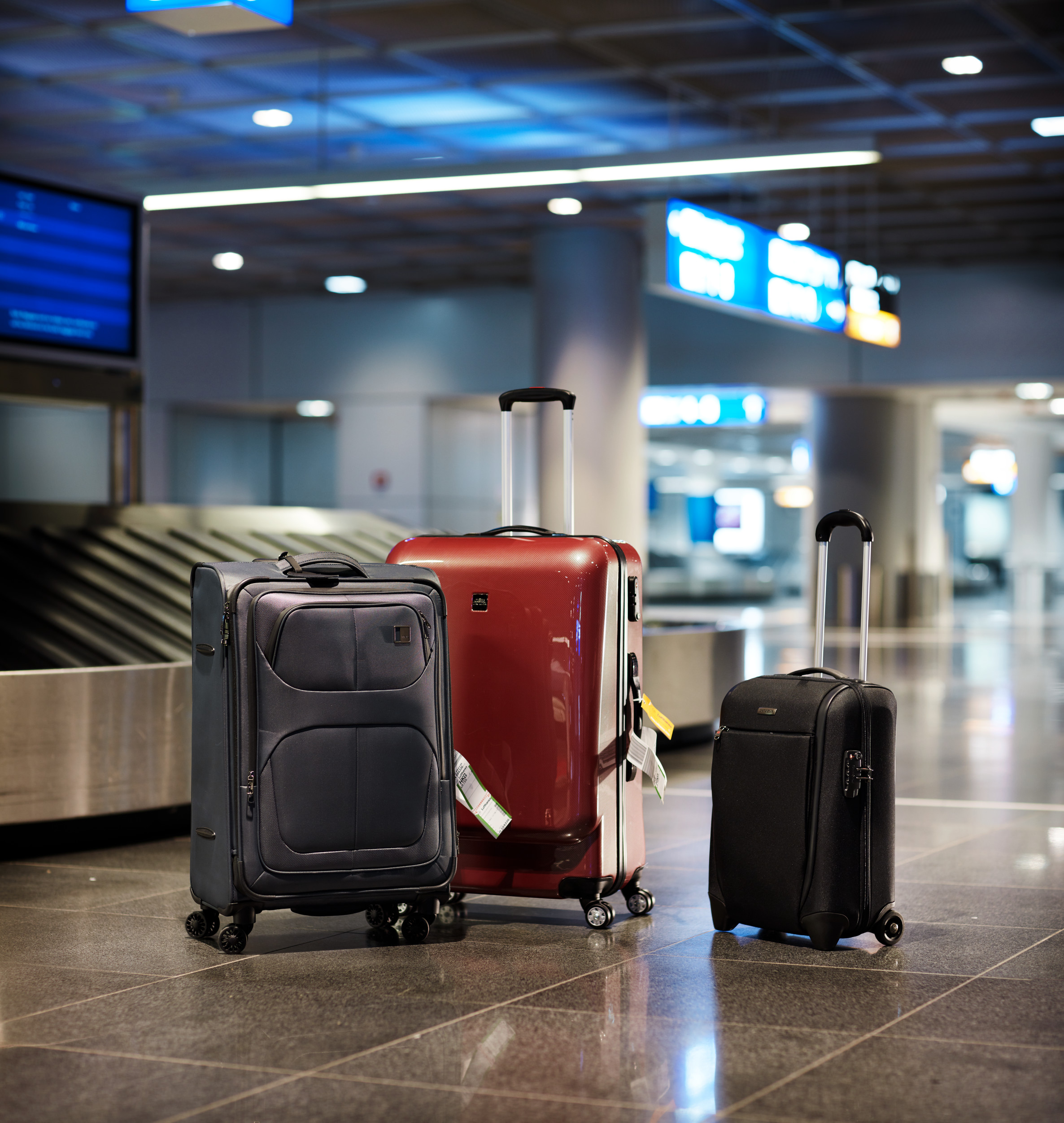 Suitcases at the Lost and Found counter